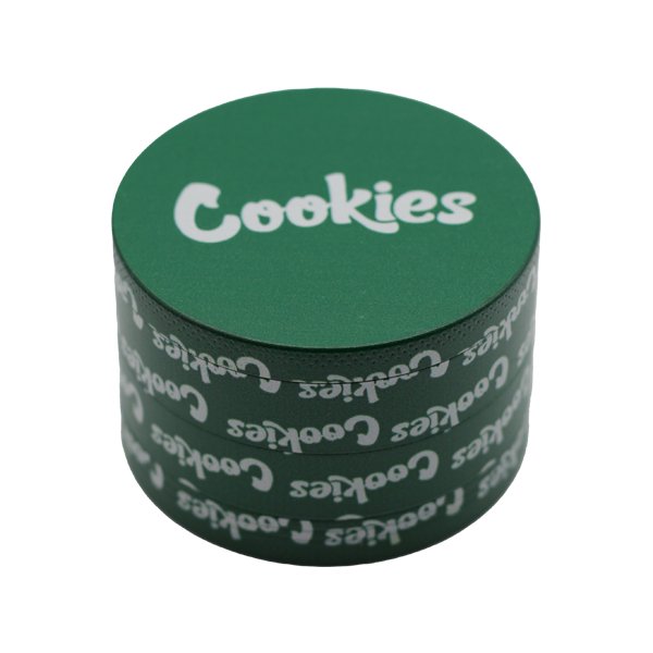 63MM GRINDER 4 PARTS ZINC ALLOY COOKIES GREEN - SMDistro